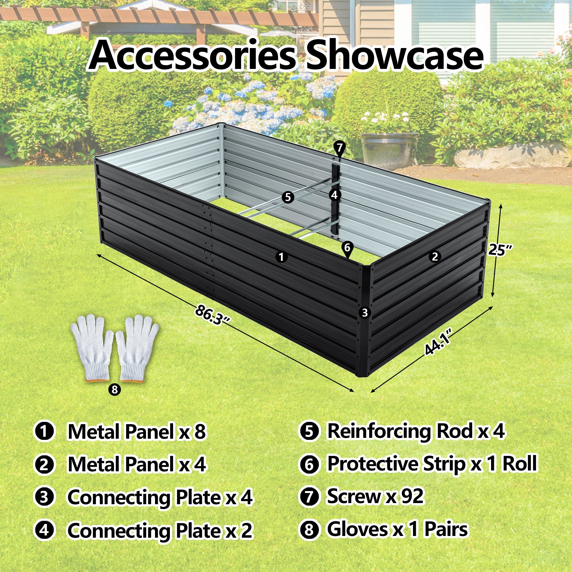 2 Pack Metal Raised Garden Bed Kit Outdoor - 8x4x2 FT Galvanized Planter Boxes Set by HouseOfZazla