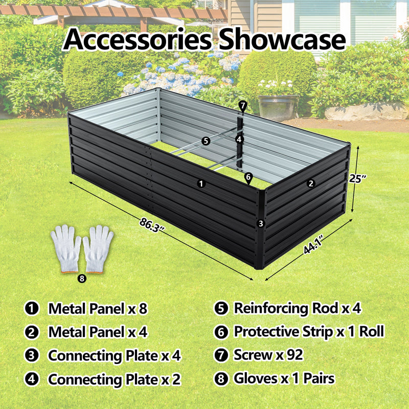 2 Pack Metal Raised Garden Bed Kit Outdoor - 8x4x2 FT Galvanized Planter Boxes Set by HouseOfZazla