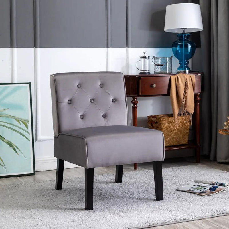 Reese - Living Room Armless Button Tufted Pattern Accent Chair (Set of 2) by Unique Piece Furniture