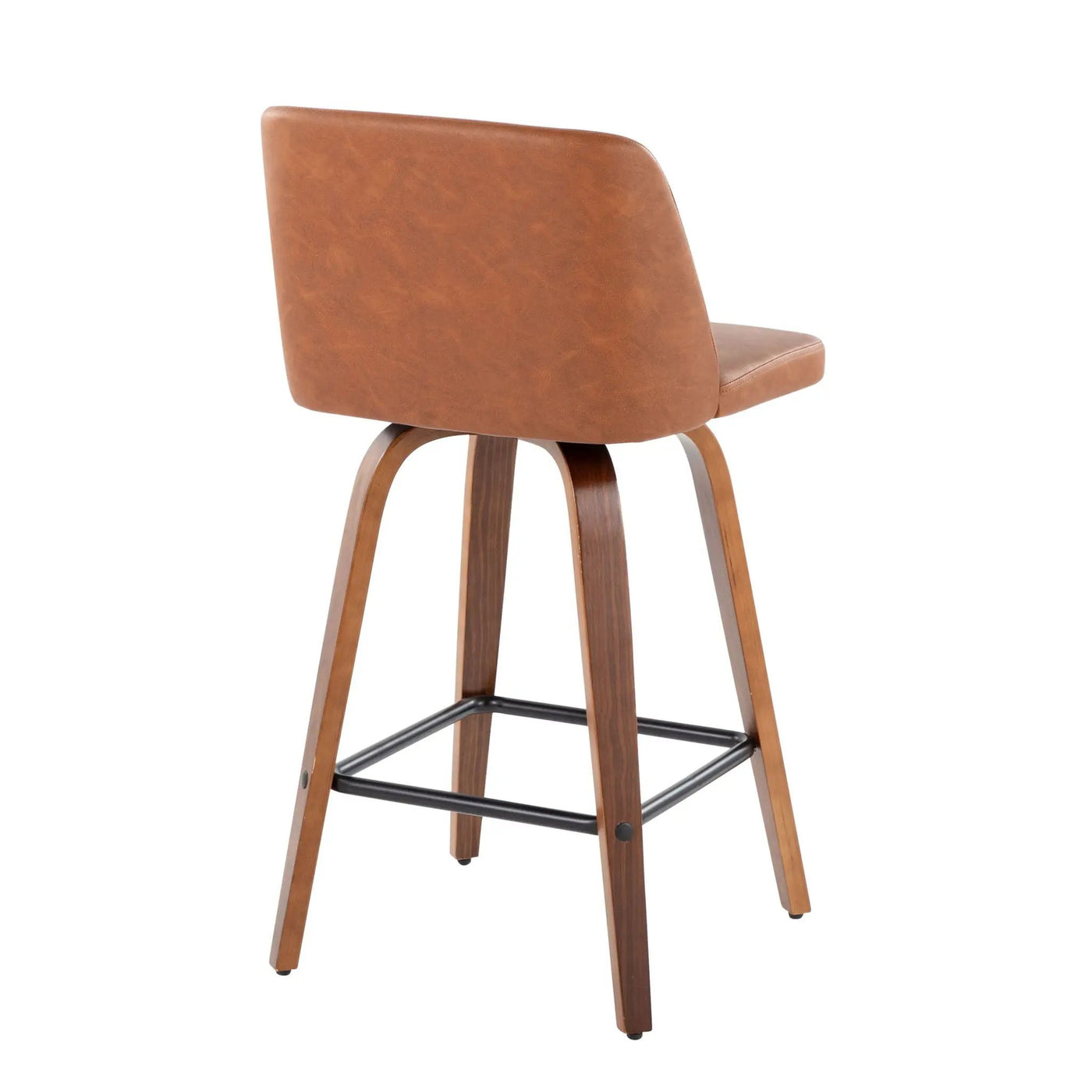 Toriano - Mid Century Modern Fixed Height Counter Stool & Square Footrest (Set of 2) by HouseOfZazla