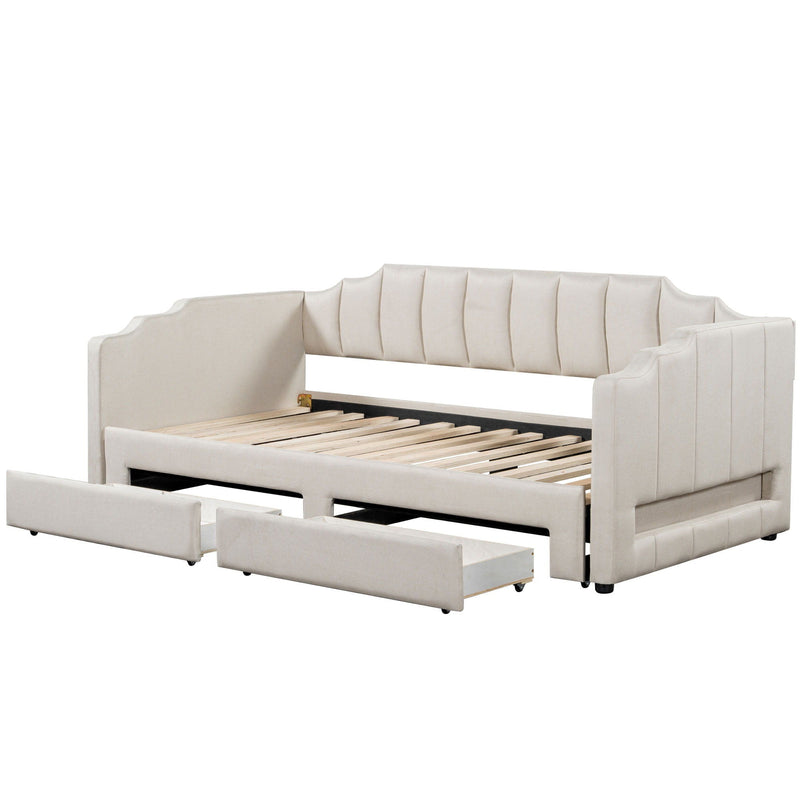 Extendable Daybed With LED Light And 2 Storage Drawers by HouseOfZazla