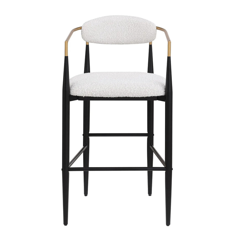 Upholstered Bar Stools With Backs for Kitchen Island (Set of 2) - Beige by HouseOfZazla