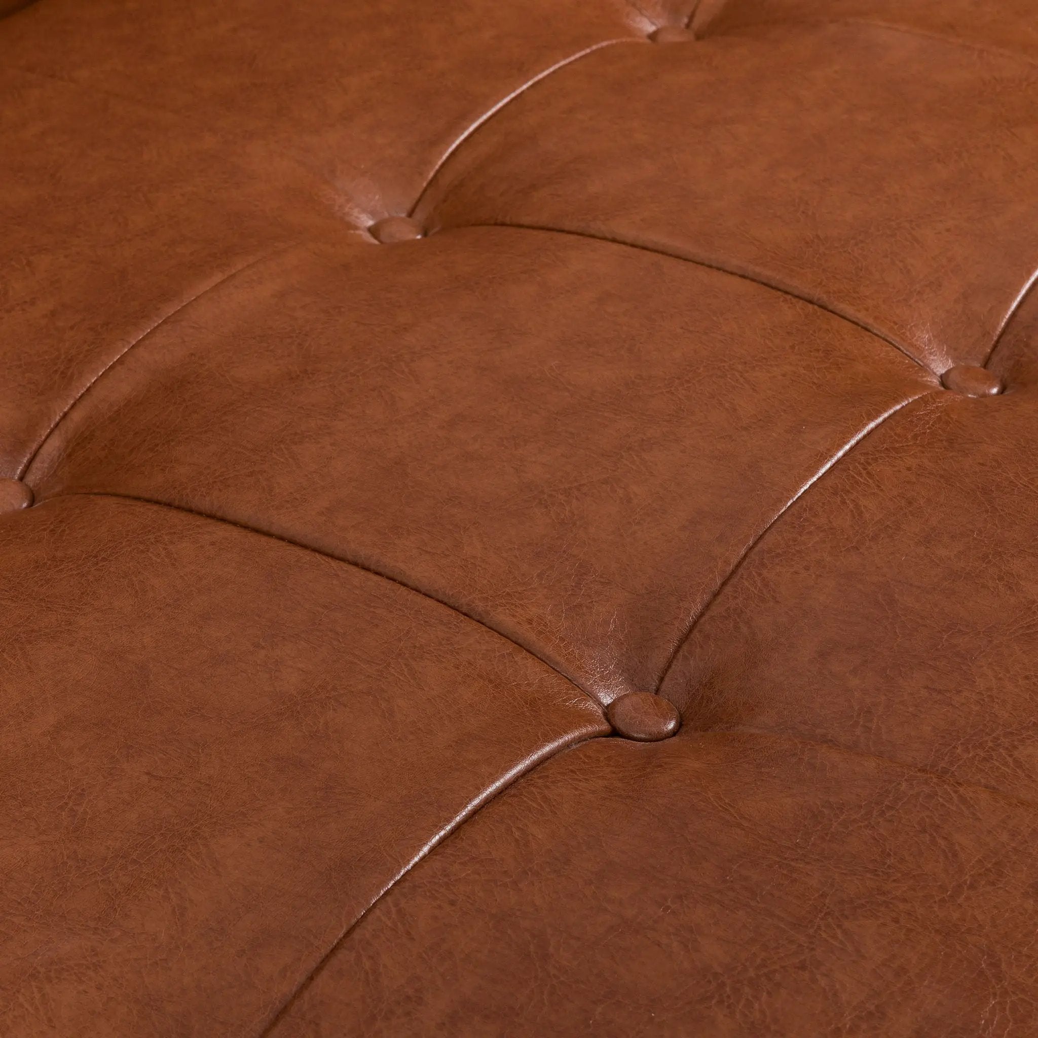 Adelaide Mid Century Modern Tufted Sofa With Rolled Accent Pillows - Light Brown by HouseOfZazla