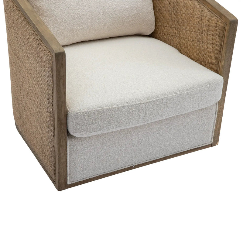 Barrel, Comfy Round Accent Sofa Chair With 360 Degree Swivel, Leisure Arm by HouseOfZazla