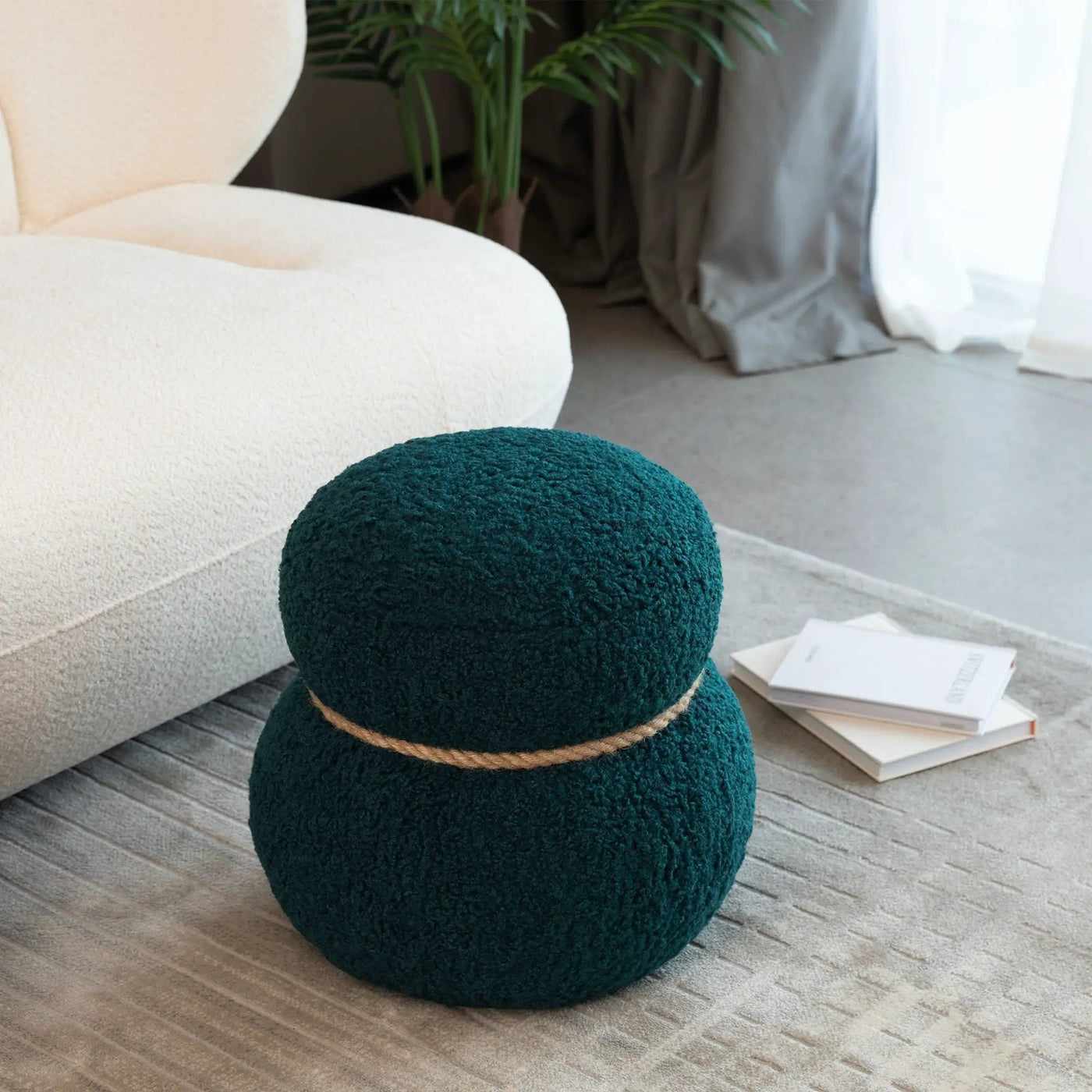 Snowman Stool With Cushion And Solid Wood Frame by HouseOfZazla
