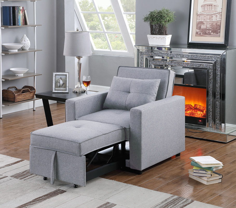 Zoey - Convertible Sleeper Chair With Side Pocket by HouseOfZazla