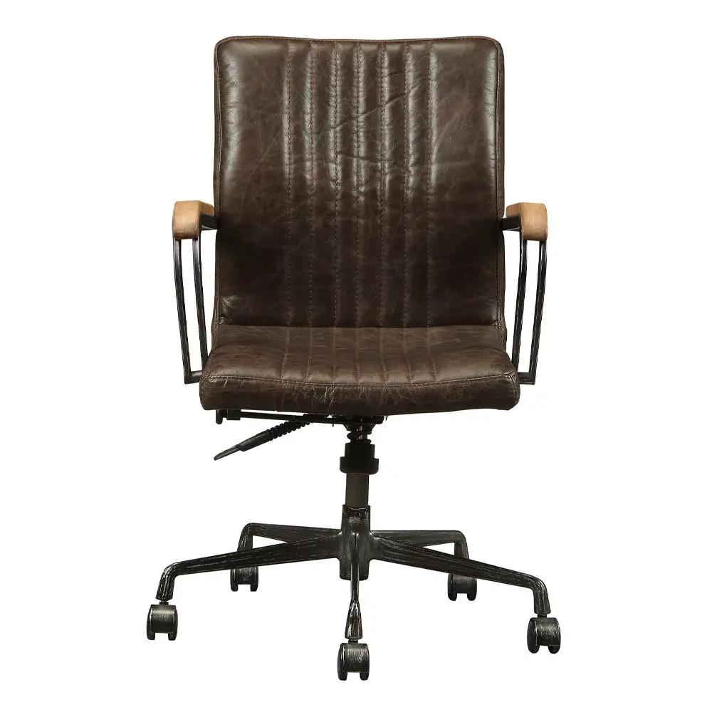 Joslin - Office Chair - Distress Chocolate Top Grain Leather by Unique Piece Furniture