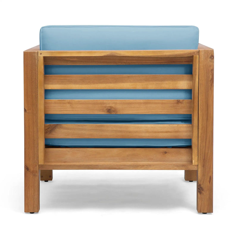 Outdoor Acacia Wood Patio Chair With Fabric Cushion by HouseOfZazla