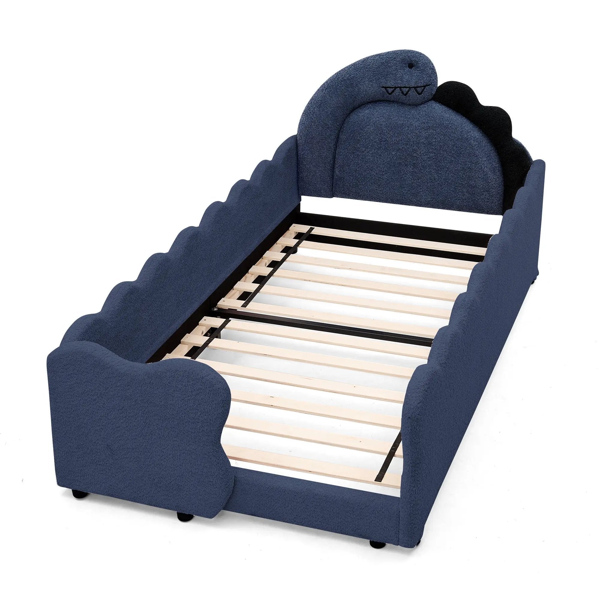 Cute Dinosaur Shaped Bed With Safety Guardrail, Toddler Frame by HouseOfZazla