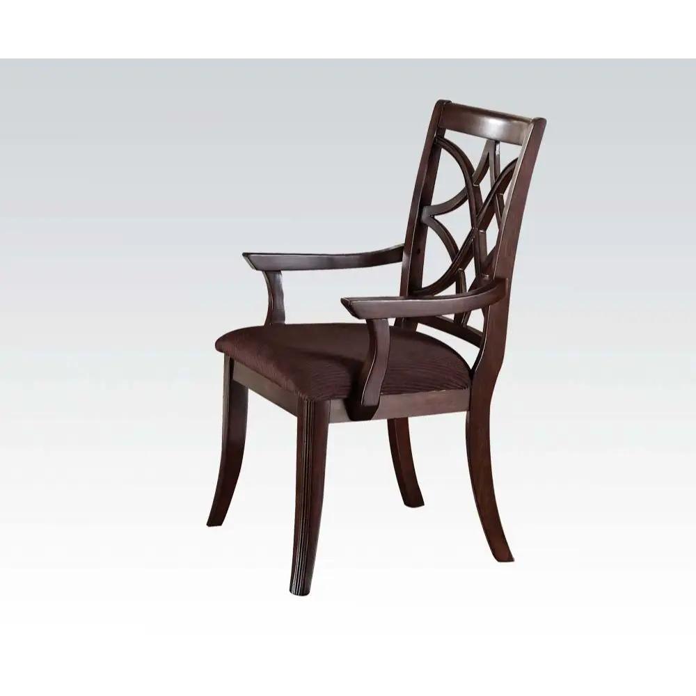 Keenan - Arm Chair (Set of 2) - Brown Microfiber & Dark Walnut by Unique Piece Furniture