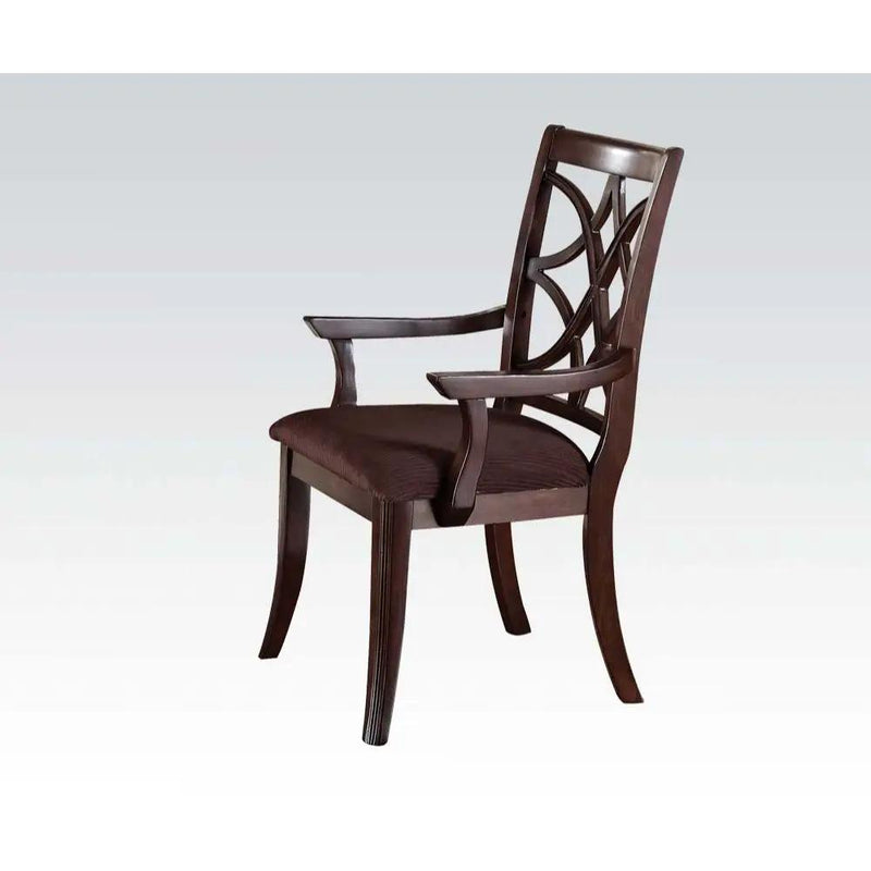 Keenan - Arm Chair (Set of 2) - Brown Microfiber & Dark Walnut by Unique Piece Furniture