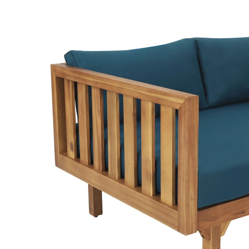 Claremont 3 Seater Daybed Teak Acacia Wood Water Resistant Cushions by HouseOfZazla