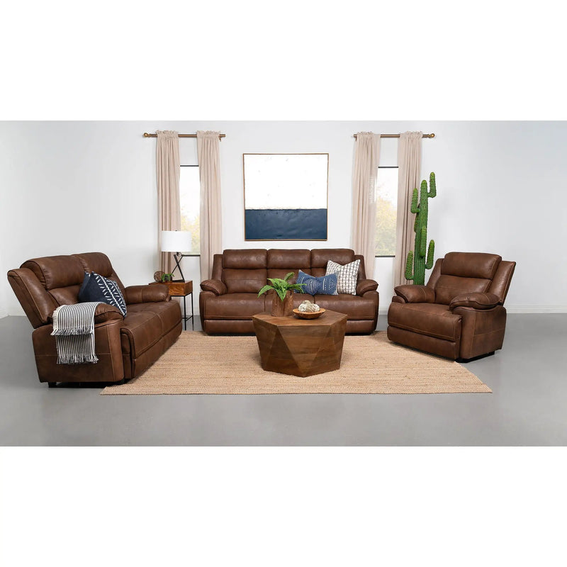 Worthington - Padded Arm Loveseat - Dark Brown by HouseOfZazla