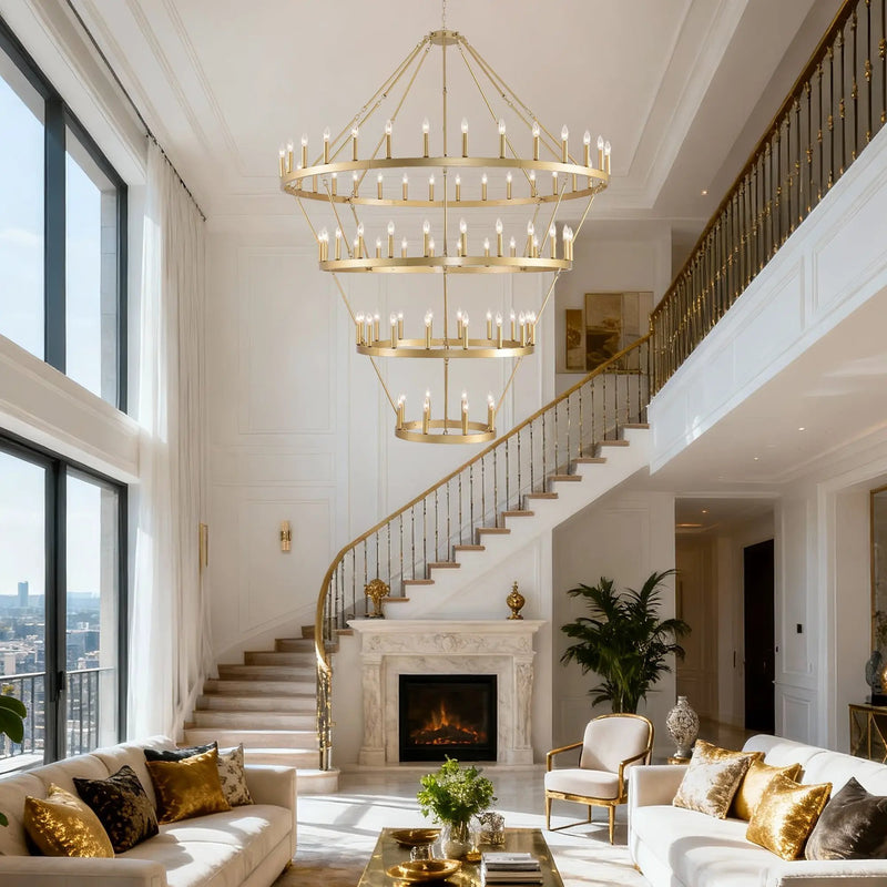 70.87 Inch 3-Tier Wagon Wheel Chandelier by HouseOfZazla