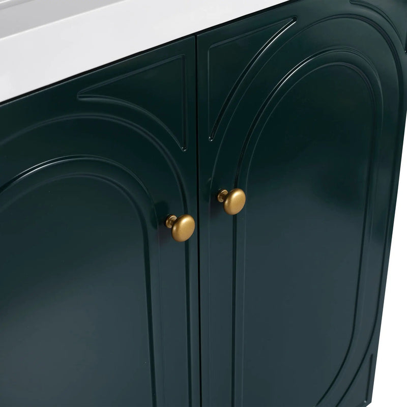 Modern Freestanding Bathroom Vanity With Soft Close Cabinet Doors by HouseOfZazla