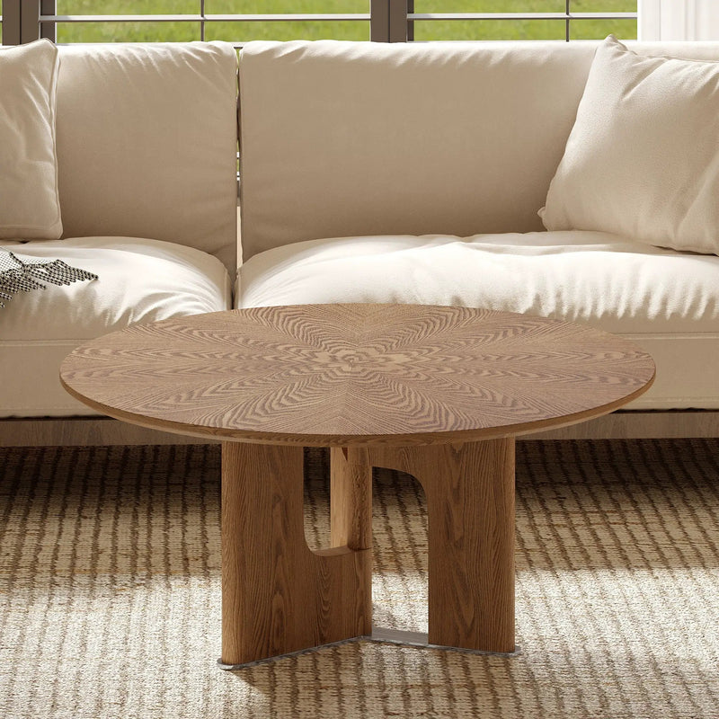 Rustic Ash Wood Veneer Coffee Table by HouseOfZazla