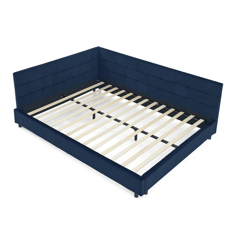 Mid-Century Storage Upholstered Tufted Bed Frame With Backrest And Armrests by Unique Piece Furniture