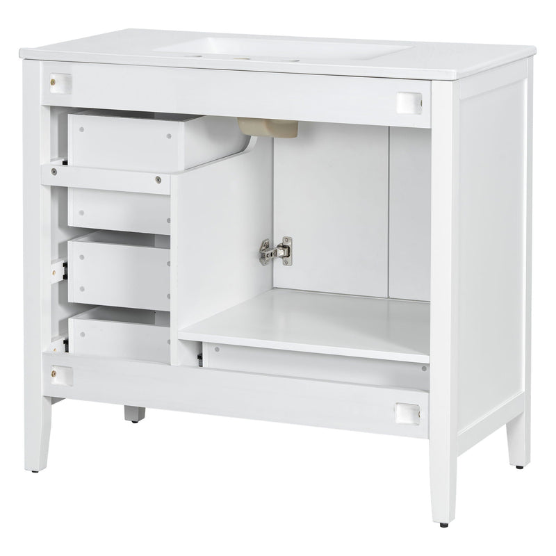 Elegant Vintage Bathroom Vanity With Sink and Soft Closing Drawers by HouseOfZazla