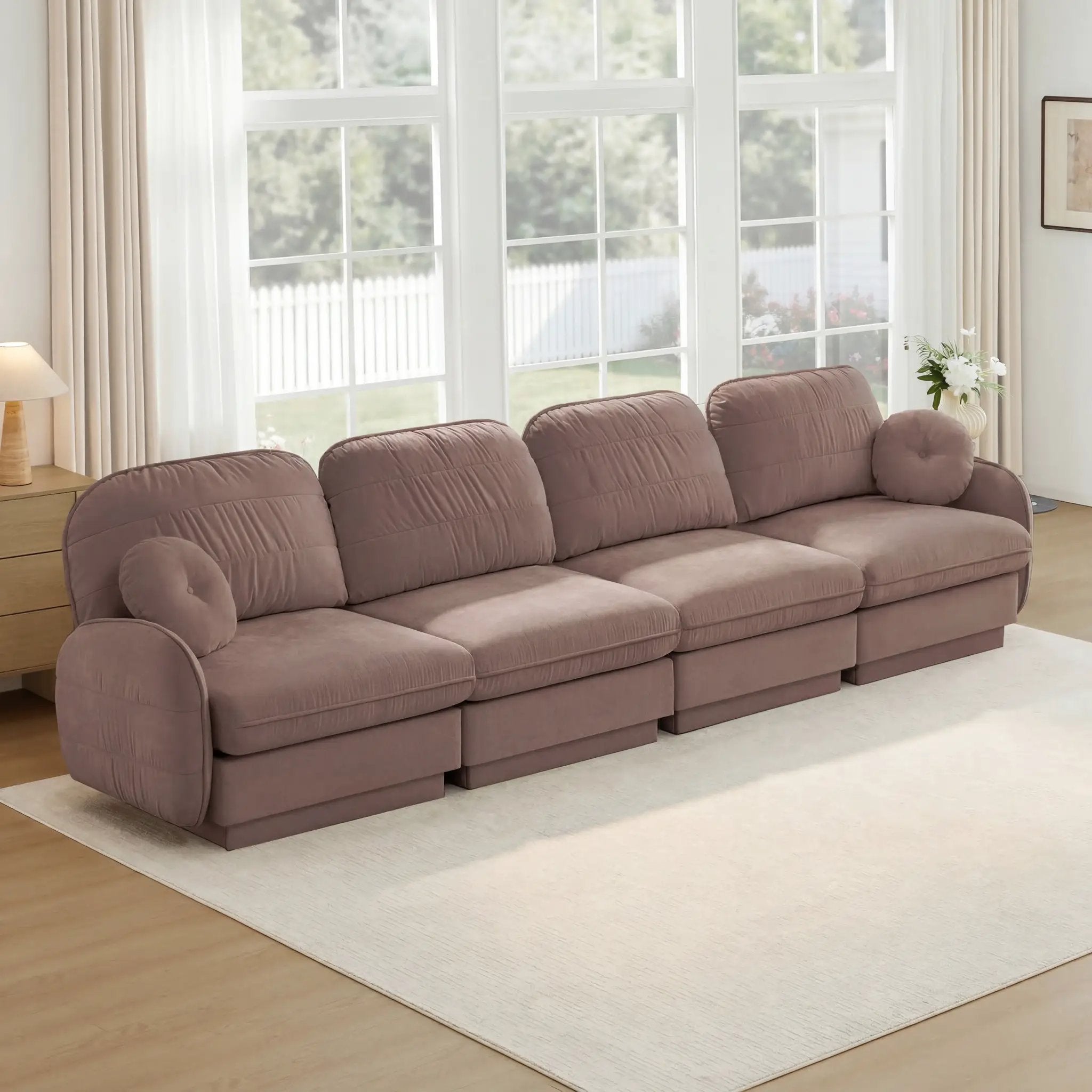 137" Chenille Cloud 4-Seater Sofa by HouseOfZazla