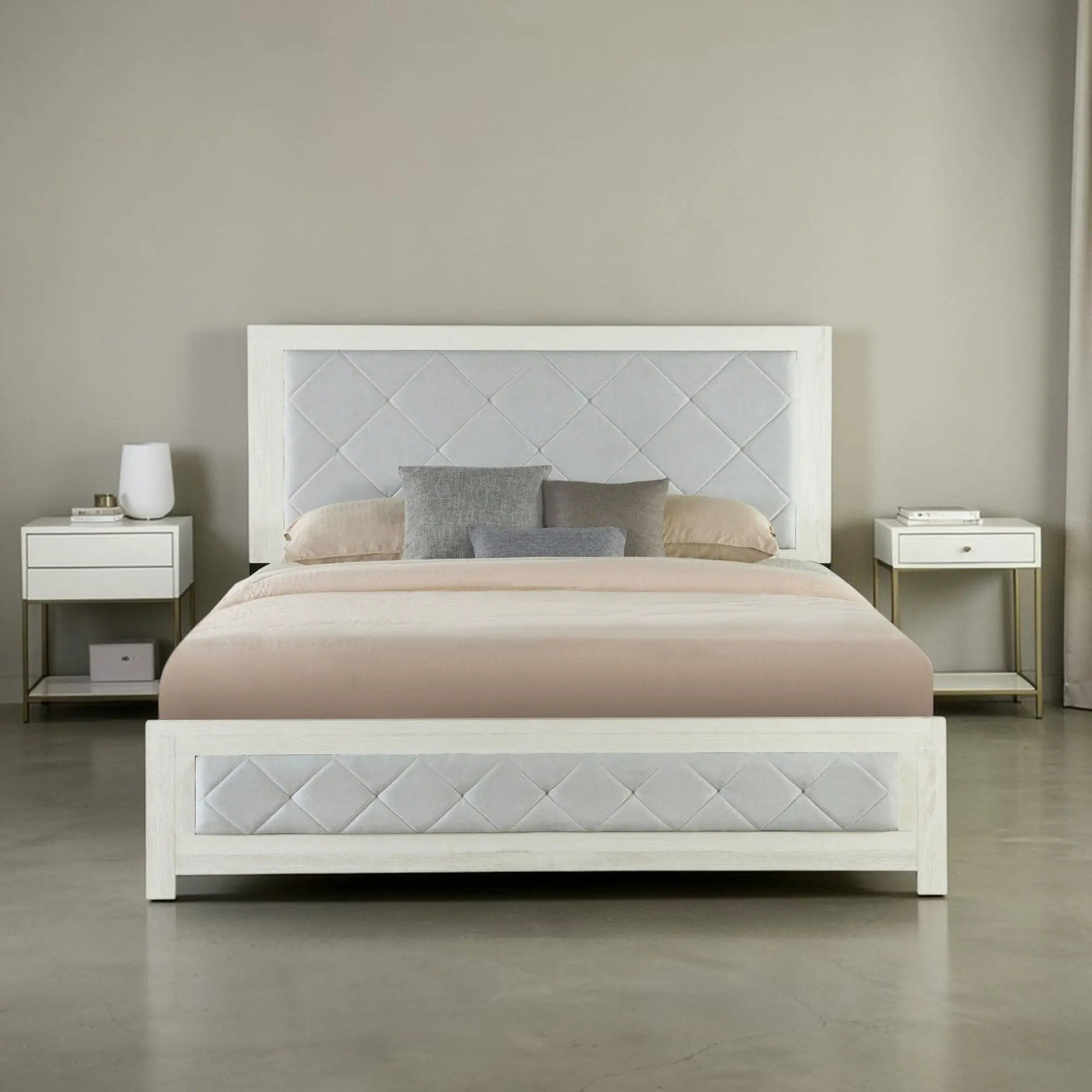 Jehoram - Lozenge Upholstered Design Bed by HouseOfZazla