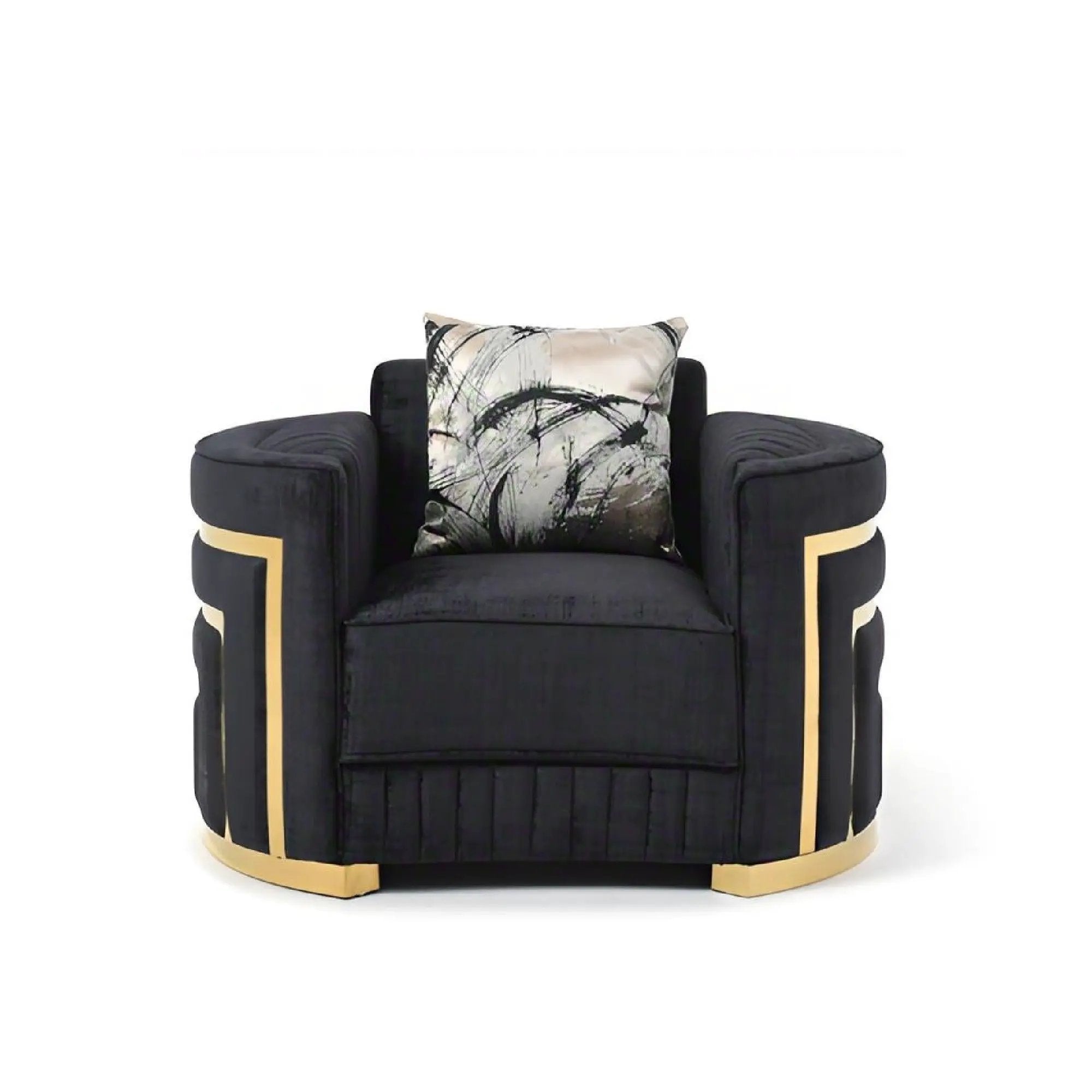 Soledad - Chair Upholstered With Hued Accents - Black by HouseOfZazla