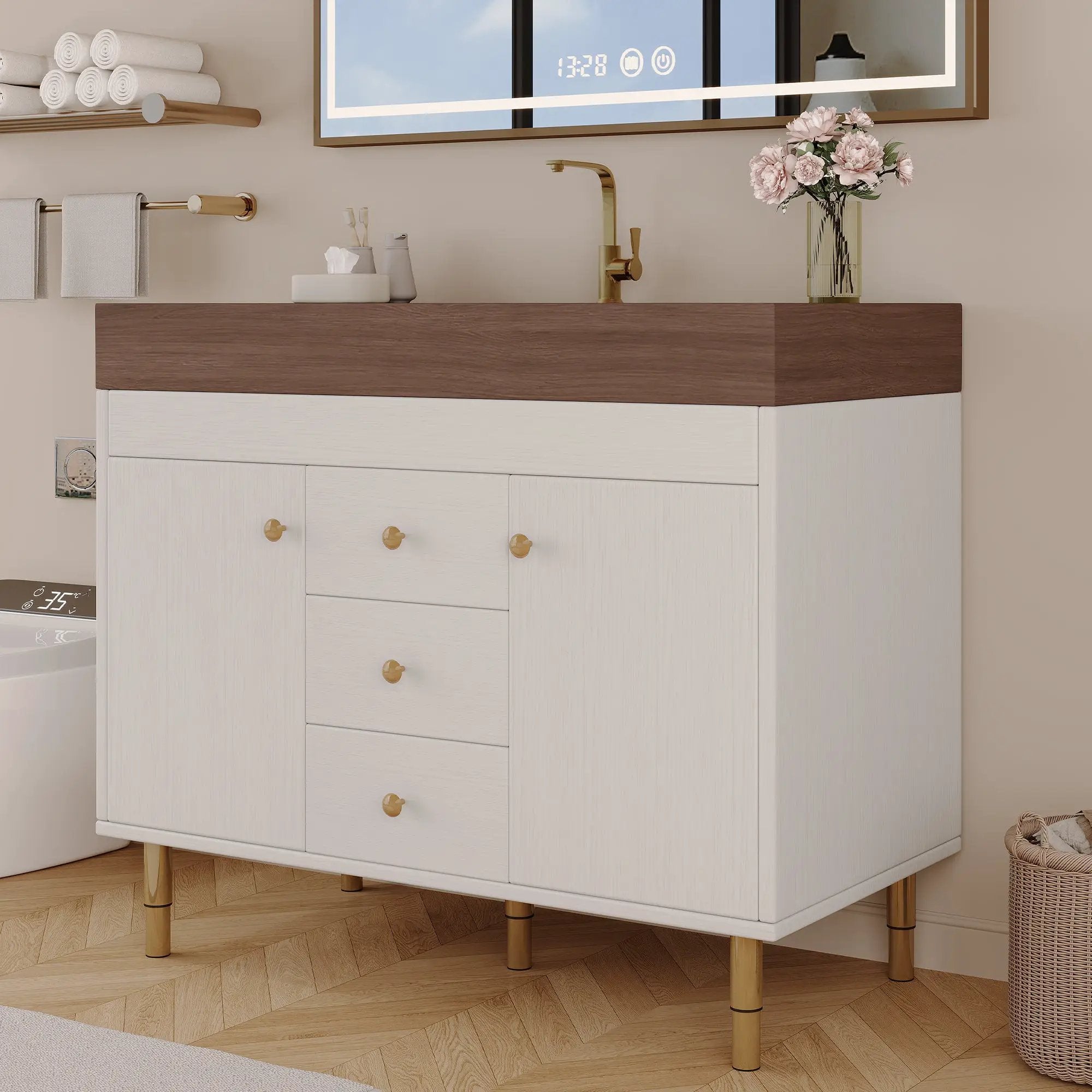 36 In Modern Free-Standing Bathroom Vanity With Ceramic Sink by HouseOfZazla