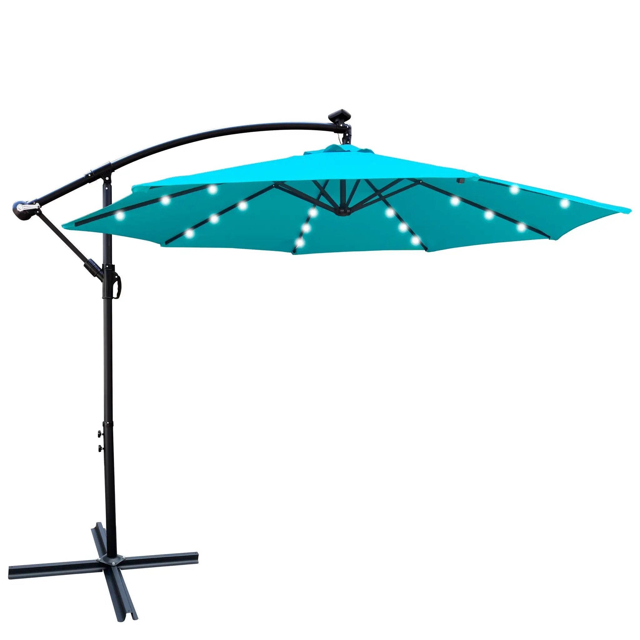 10 ft Outdoor Patio Umbrella Solar Powered LED Lighted Sun Shade by HouseOfZazla