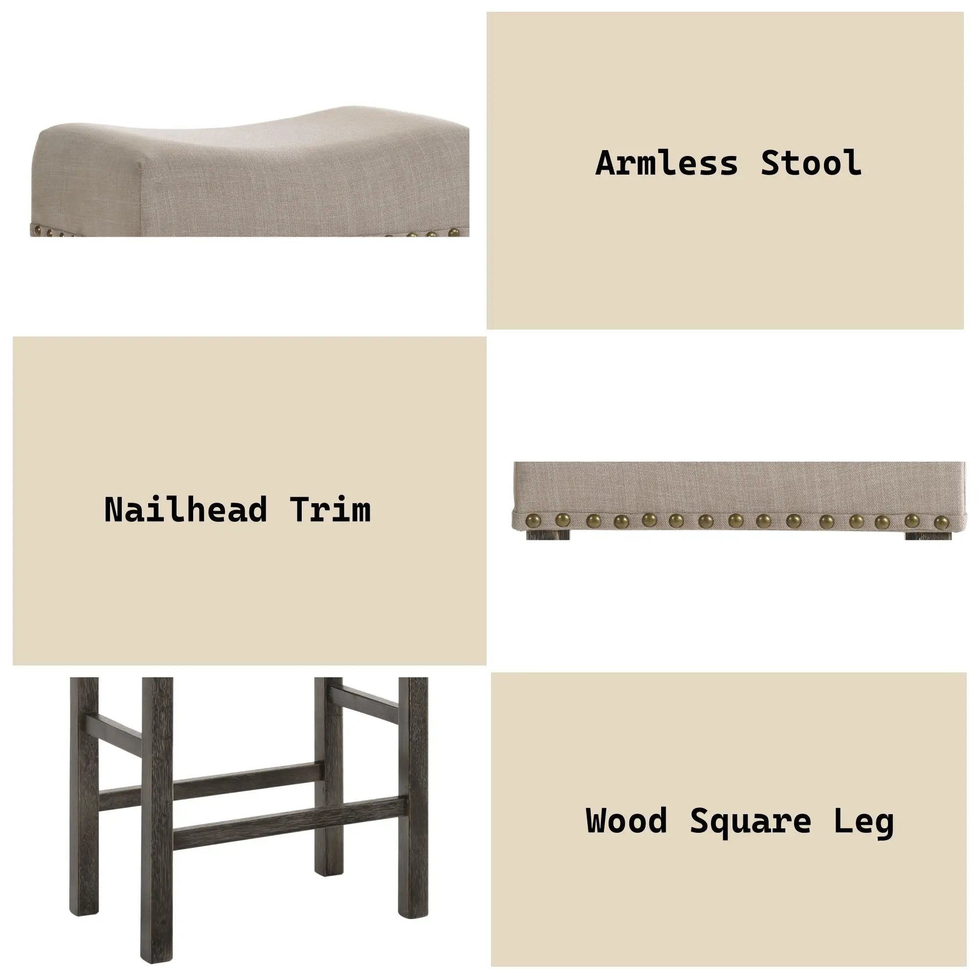 Martha II - Weathered Counter Height Stool (Set of 2) - Gray / Tan by HouseOfZazla