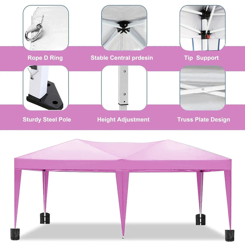 10'X20' Folding Canopy With 6 Removable Sidewalls Outdoor Event Shelter UPF 50+ Gazebo Portable Tents For Parties Beach Camping Wedding Ez Pop Up Canopy by HouseOfZazla