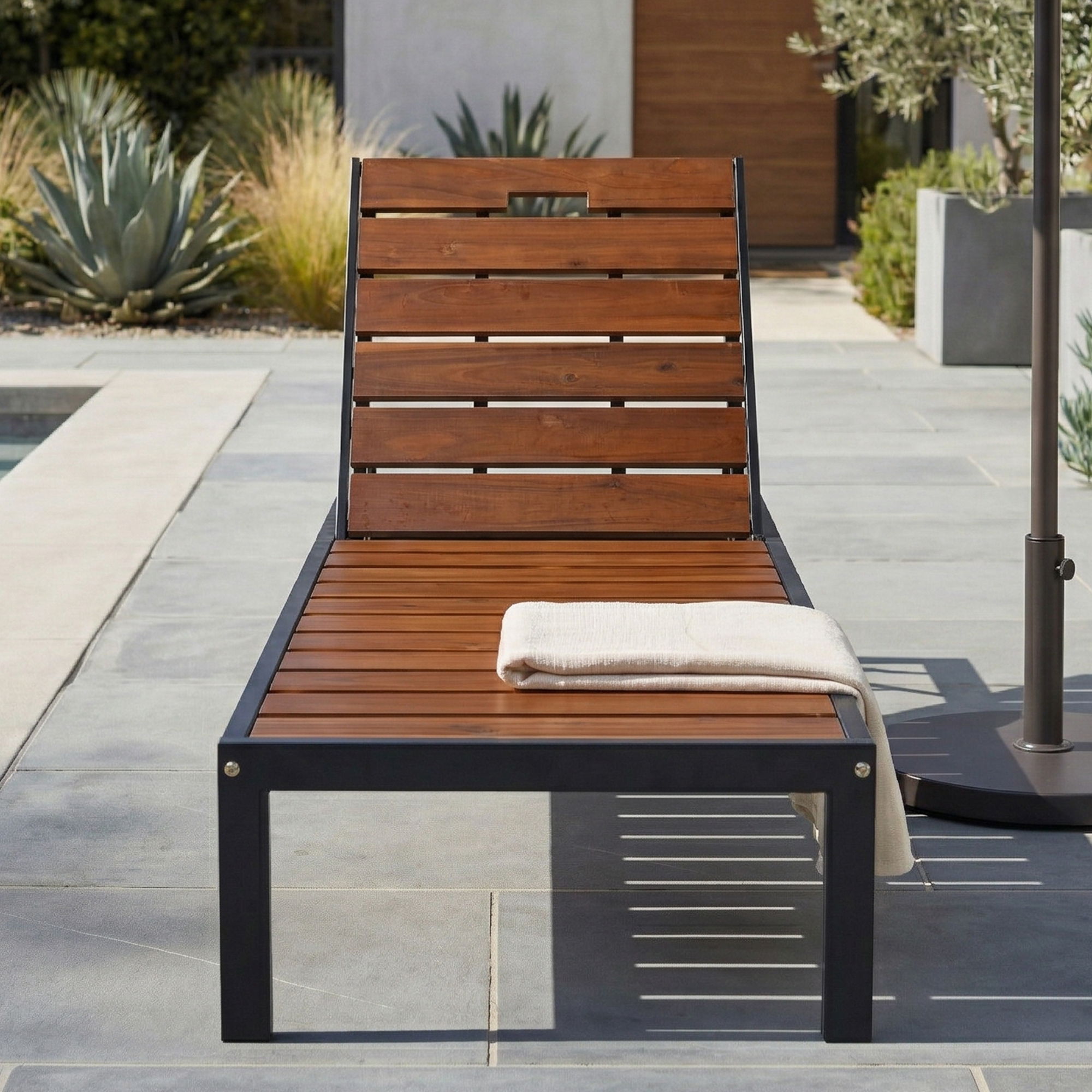 Outdoor Chaise With Adjustable Backrest by HouseOfZazla