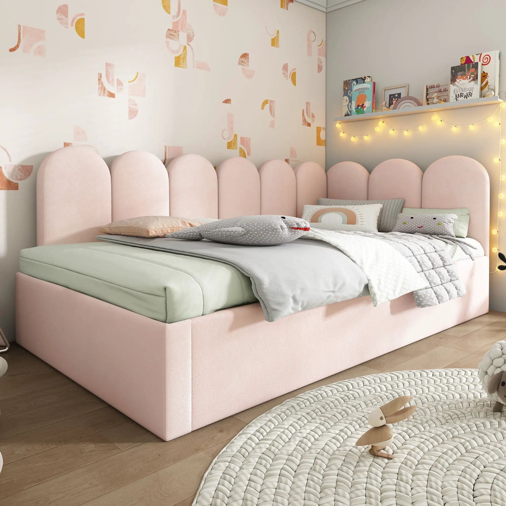 Upholstered Daybed With Metal Slatted Base by HouseOfZazla