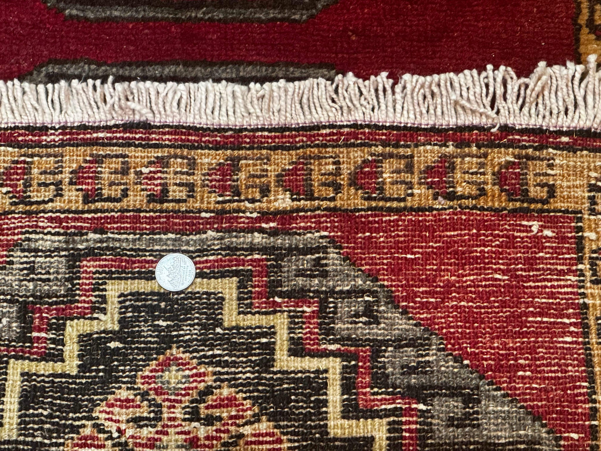 Small Antique Turkish Yastik Rug 2x3, Double Medallions, Geometric, Red, Wool by Jewel Rugs