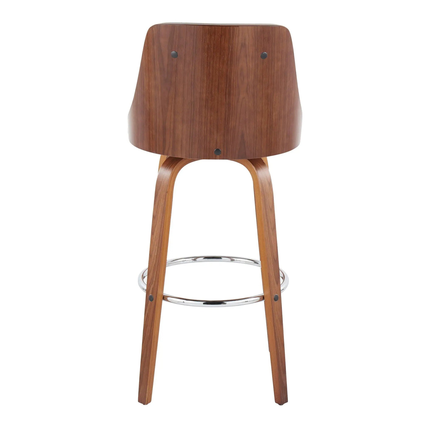 Gianna - Mid Century Modern Fixed Height Barstool With Swivel With Round Footrest (Set of 2) by HouseOfZazla