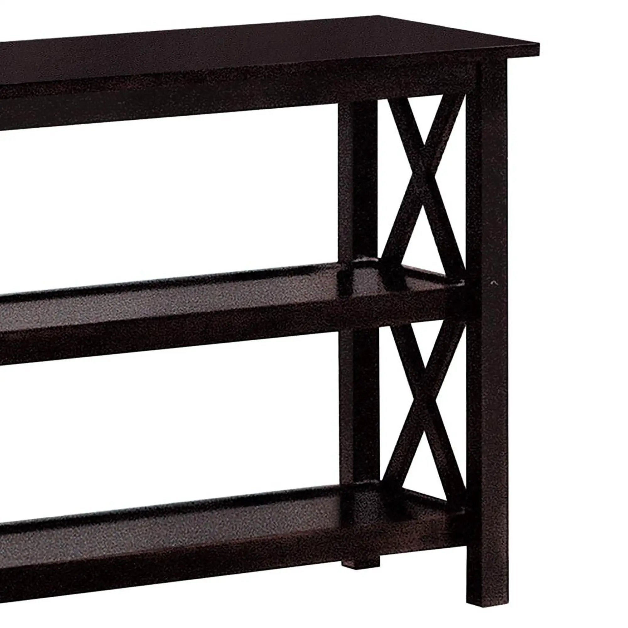 Sofa Table With Shelf - Brown by HouseOfZazla