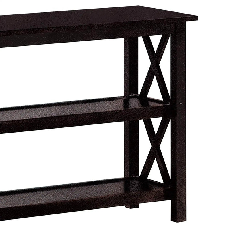 Sofa Table With Shelf - Brown by HouseOfZazla