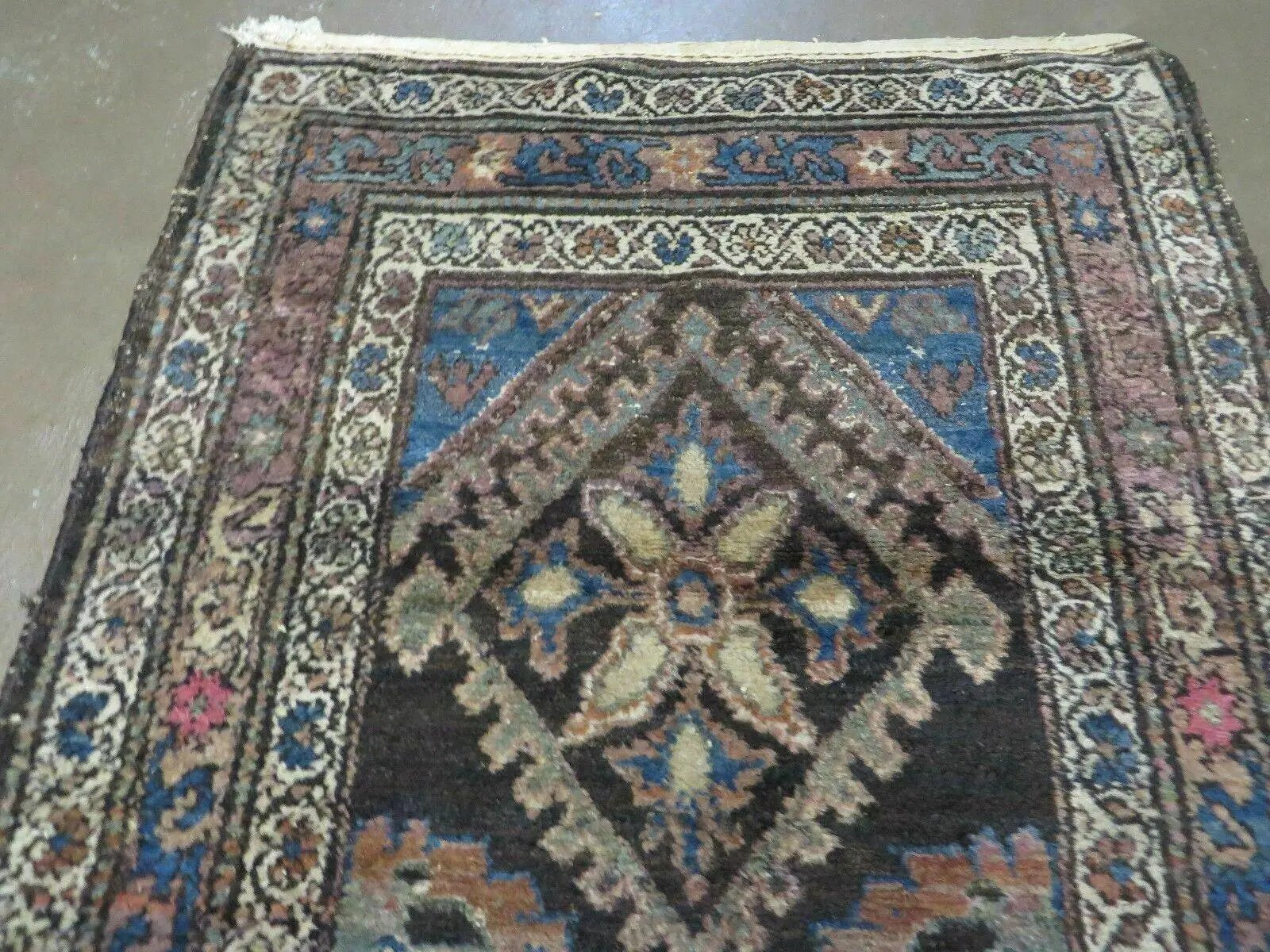 3' X 6' Antique Handmade India Floral Oriental Wool Rug Veg Dyes Nice by Jewel Rugs