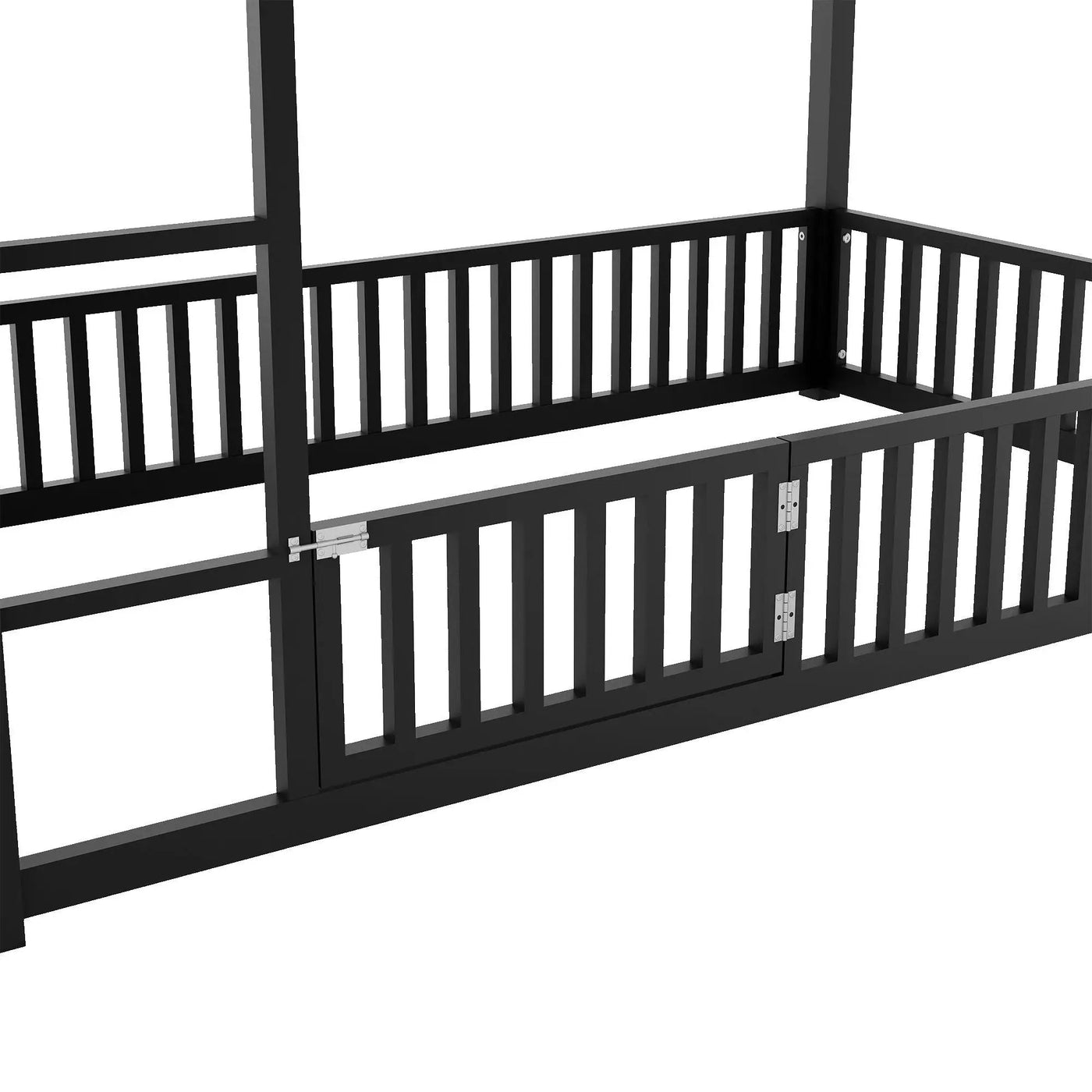Metal House Bunk Bed With Fence And Door by HouseOfZazla