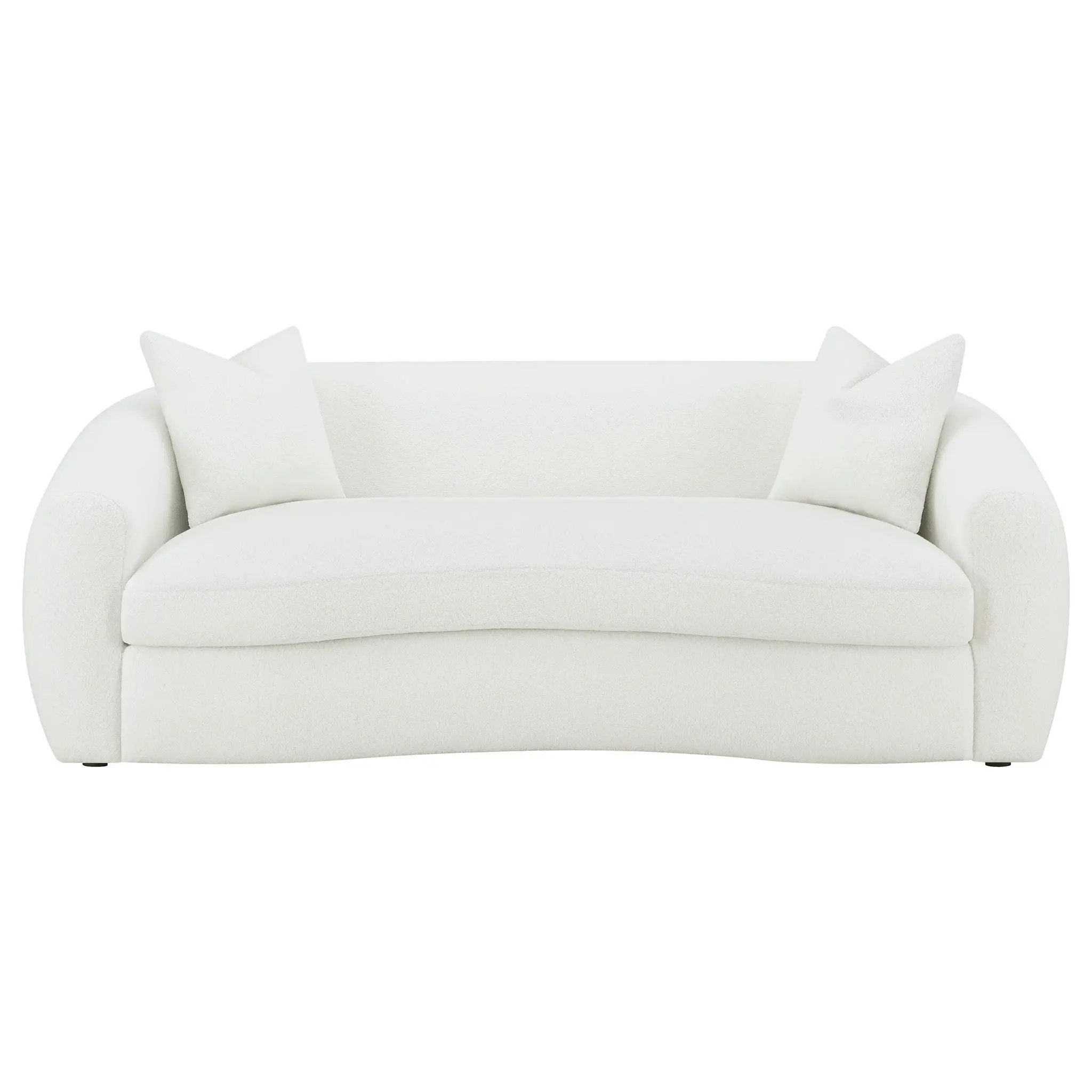 Isabella 2-piece Faux Sheepskin Upholstered Sofa Set Natural by Unique Piece Furniture