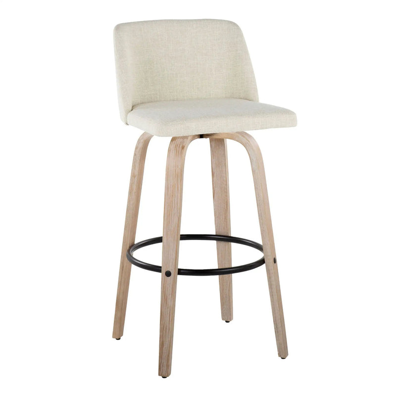 Toriano - Contemporary Fixed Height Barstool Swivel And Round Footrest (Set of 2) by Unique Piece Furniture