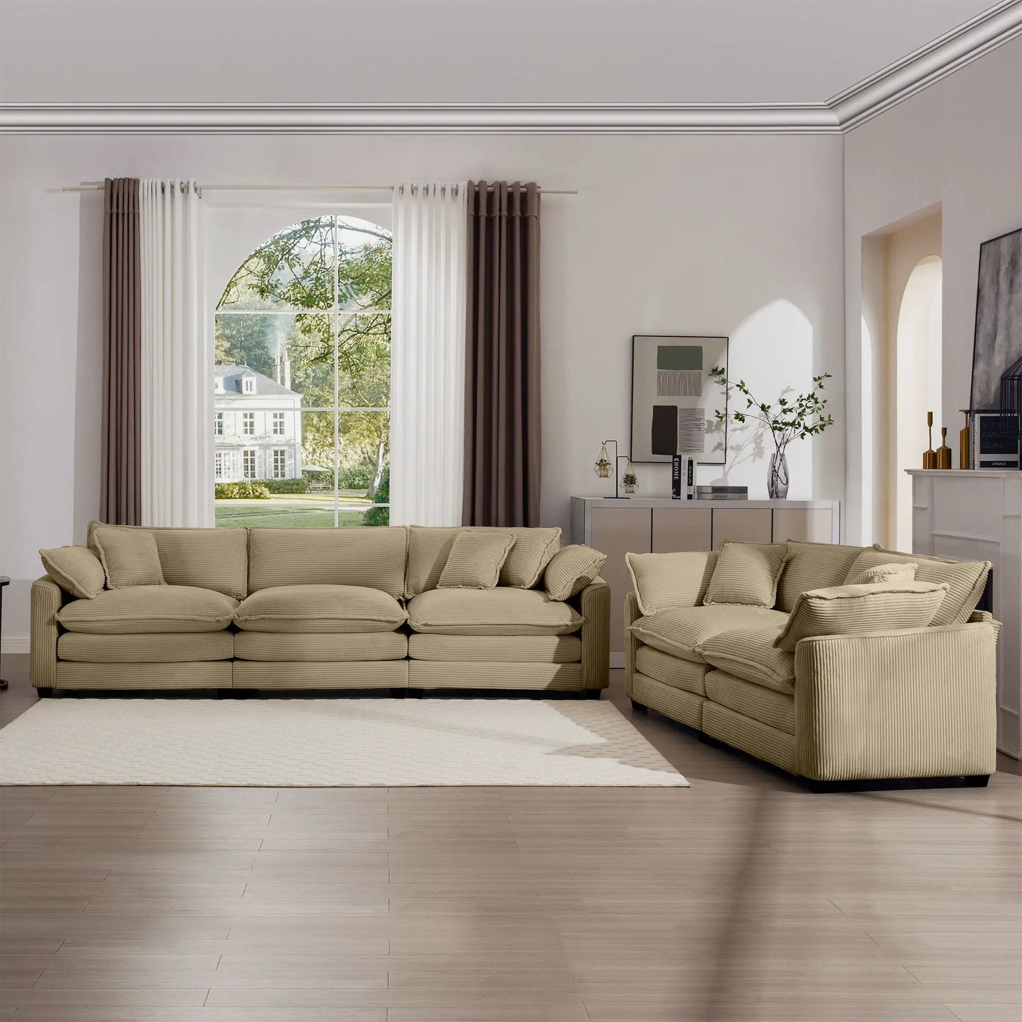 Elegant Oversized Sectional Sofa Set With Deep Seats And Flexible Layout by Unique Piece Furniture