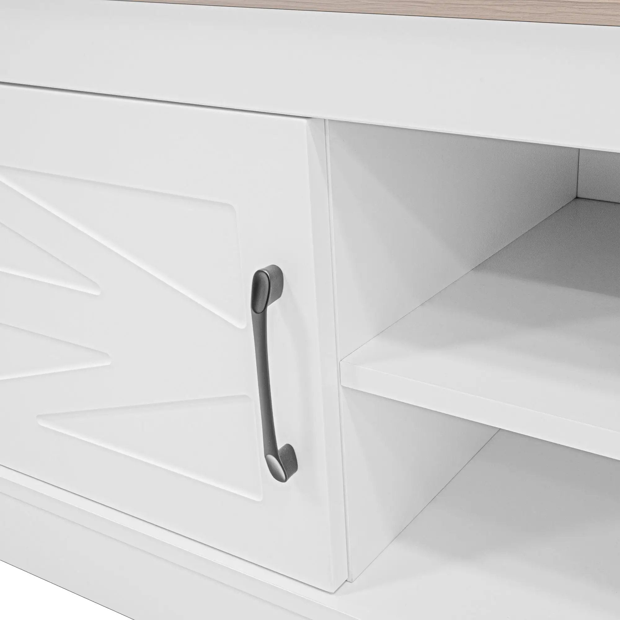 Hall Tree With Bench And Shoe Storage, 5 In 1 Entryway Organizer Cabinet With Coat Rack, 4 Shoe Cubbies & 7 Hooks - White by HouseOfZazla