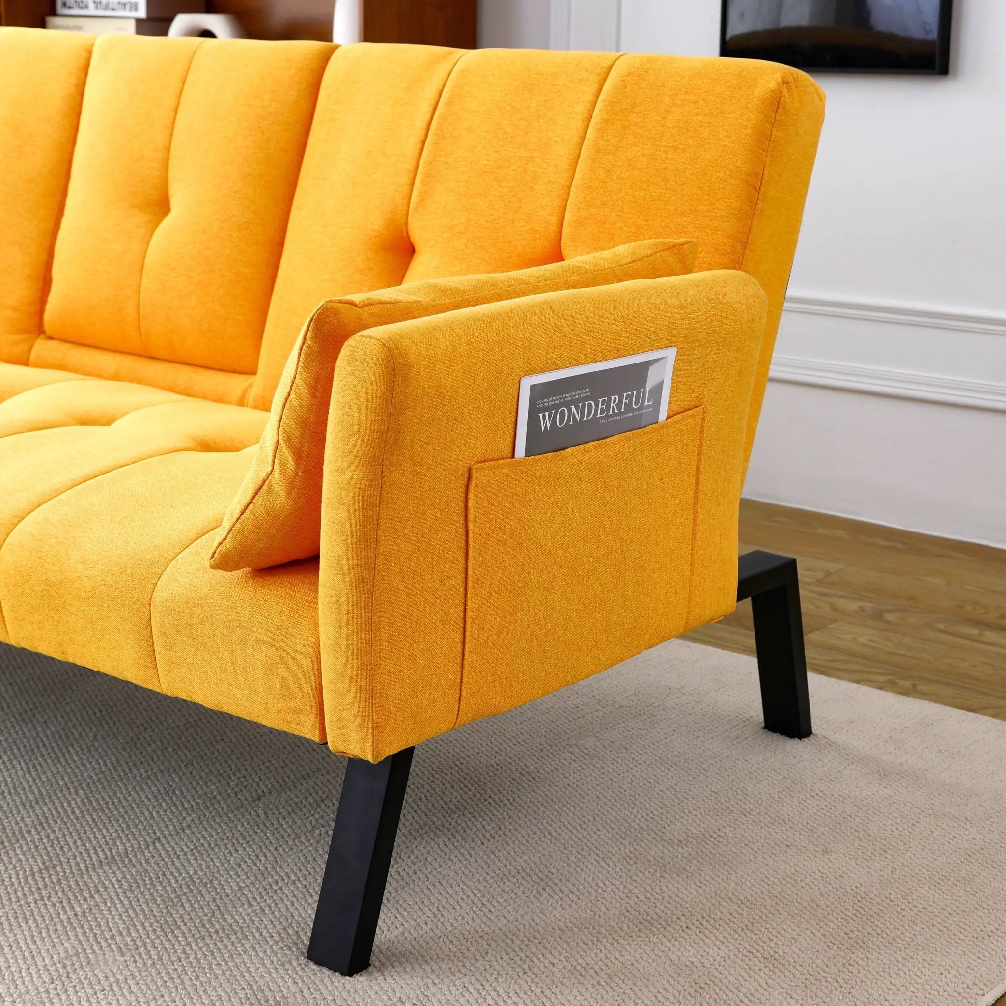 Sofa Bed With Foldable Design And Cup Holder by HouseOfZazla