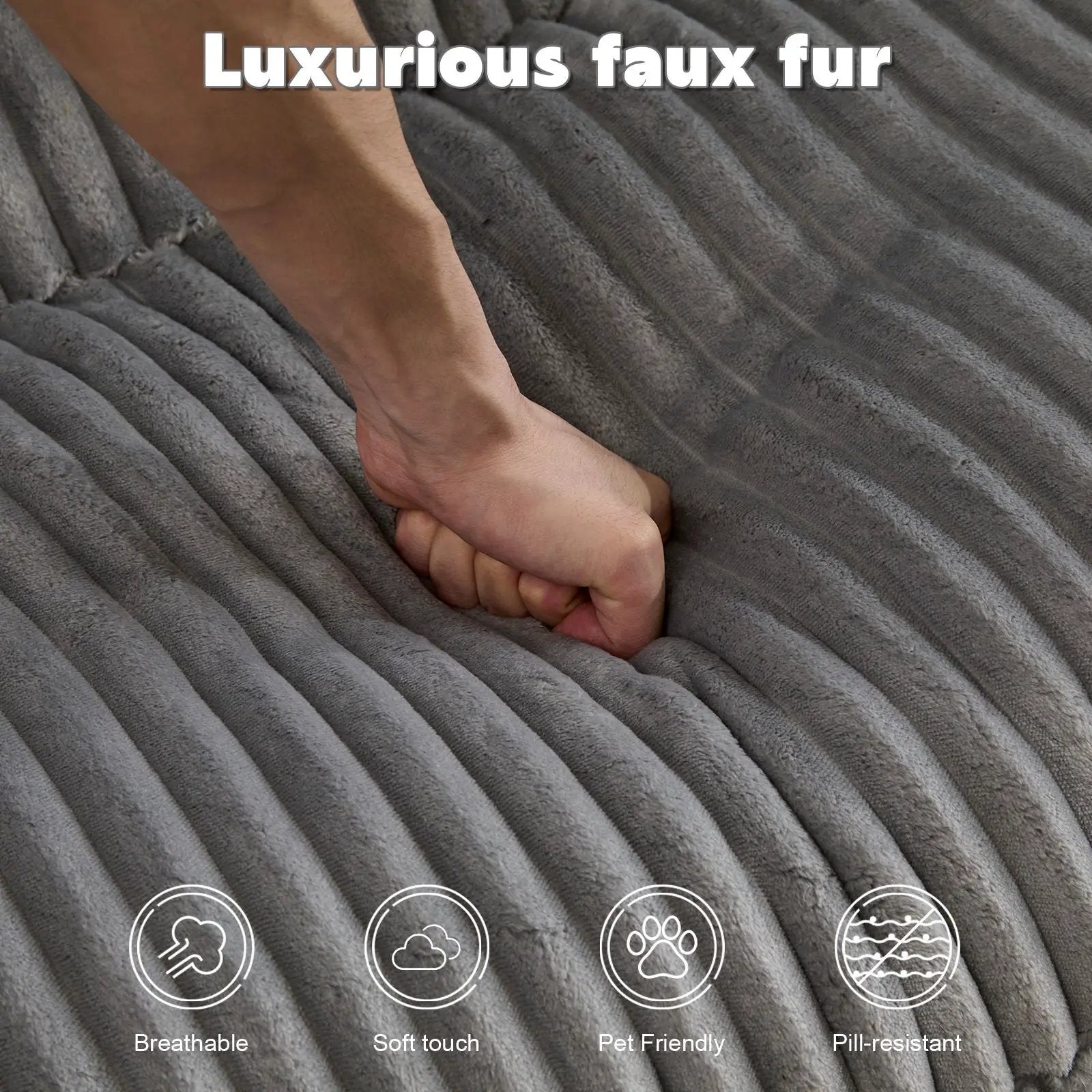 Double Chaise Lounge Chair, Oversized Upholstered Sleeper Cloud Couch by Unique Piece Furniture