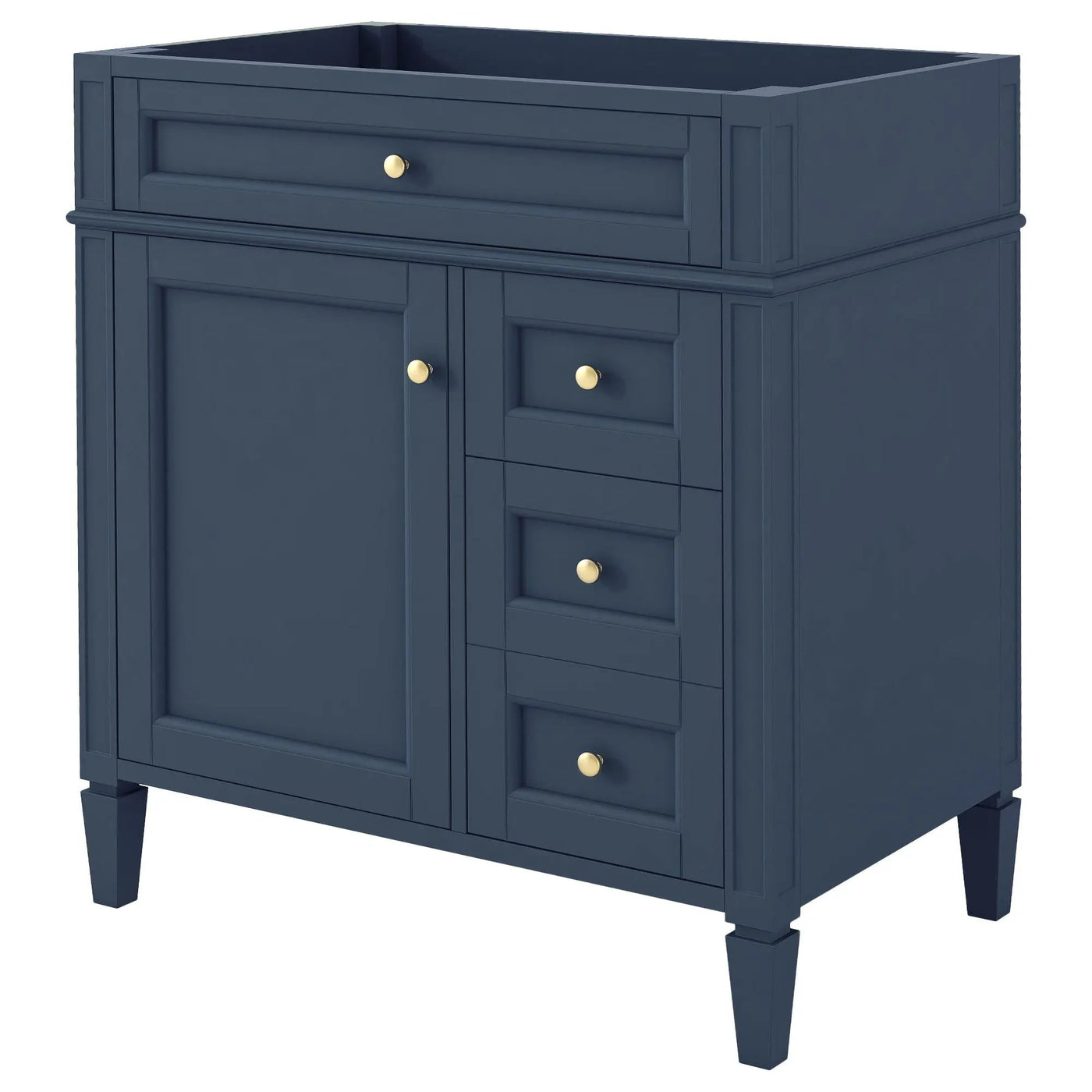 Bathroom Vanity With 2 Drawers And Tip-Out Drawer, Storage Cabinet by HouseOfZazla