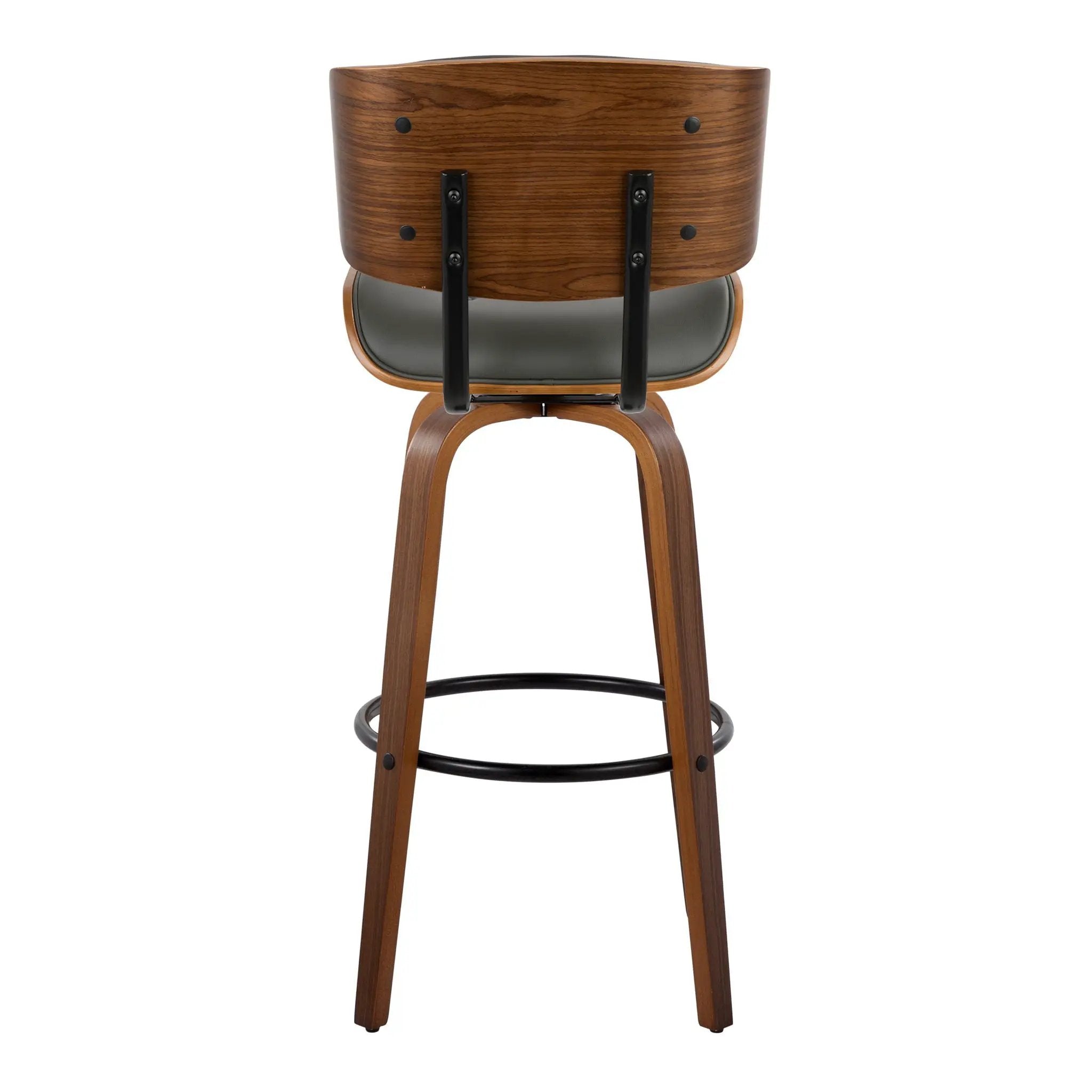 Lombardi - Mid-Century Modern Fixed Height Barstool With Swivel With Round Footrest (Set of 2) by Unique Piece Furniture
