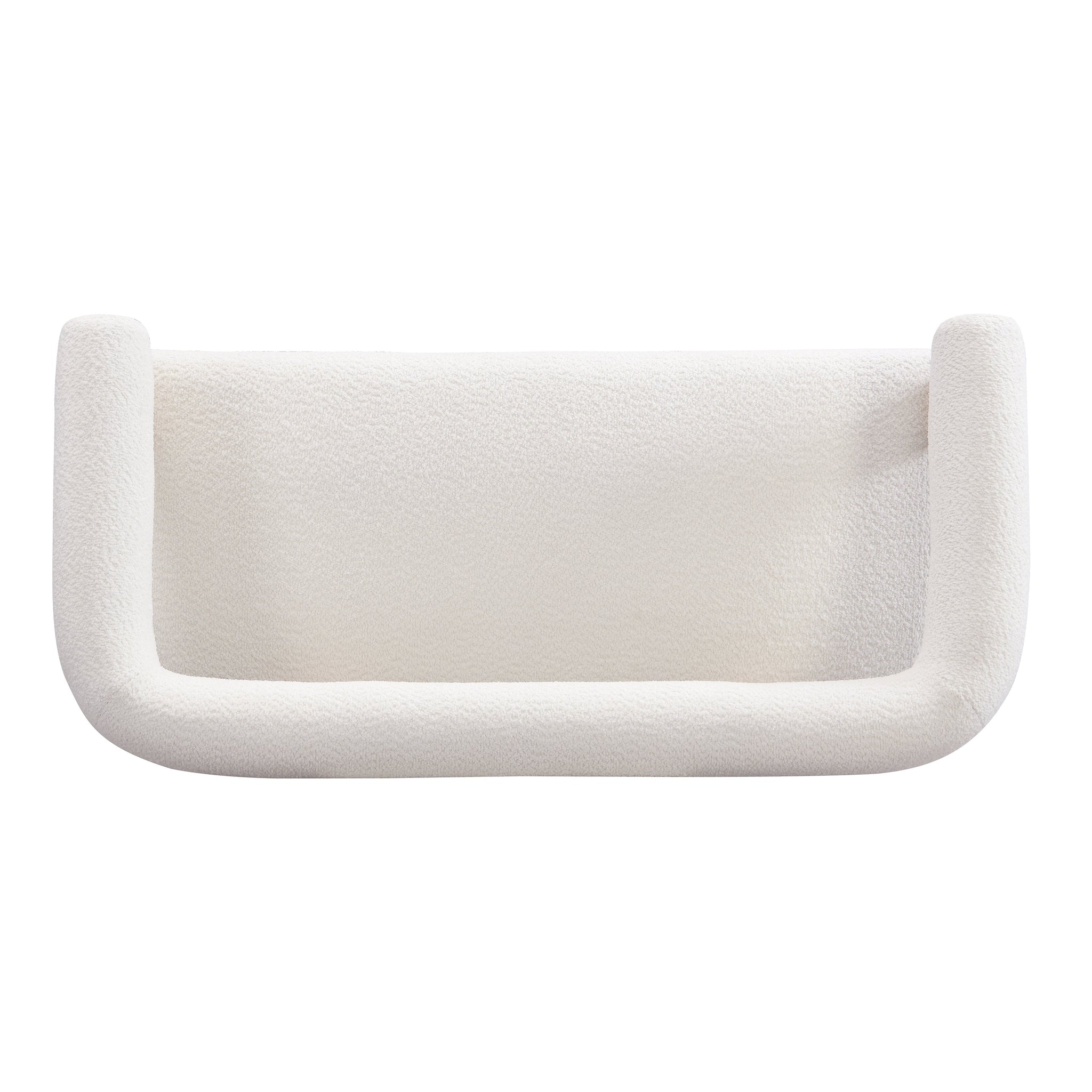 Round Armrest Loveseat (Beige + Natural) by HouseOfZazla