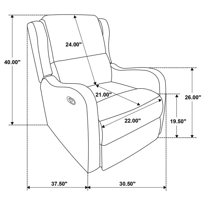 Cortland - Upholstered English Arm Recliner Chair Comfort Enhancing Lounge Chair - Ivory by Unique Piece Furniture