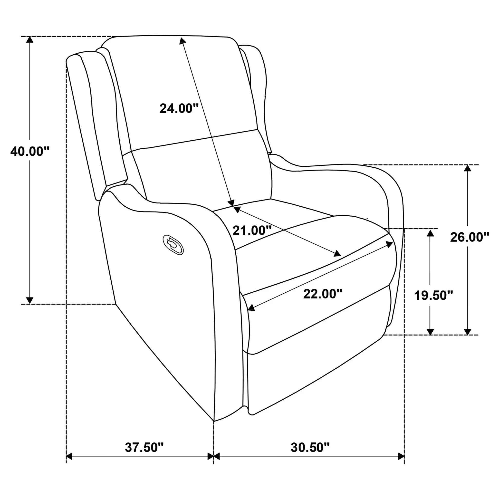 Cortland - Upholstered English Arm Recliner Chair Comfort Enhancing Lounge Chair - Ivory by HouseOfZazla