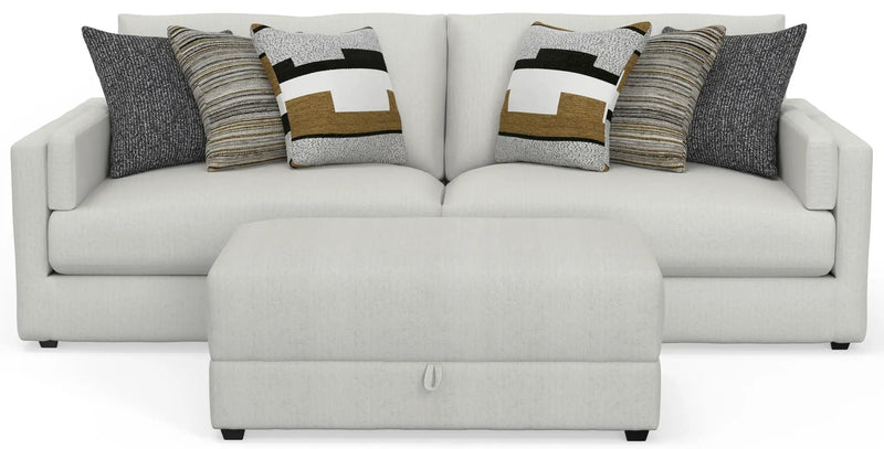 Trevor - Extra Deep Oversized Sofa With Included Storage Cocktail Ottoman by Unique Piece Furniture