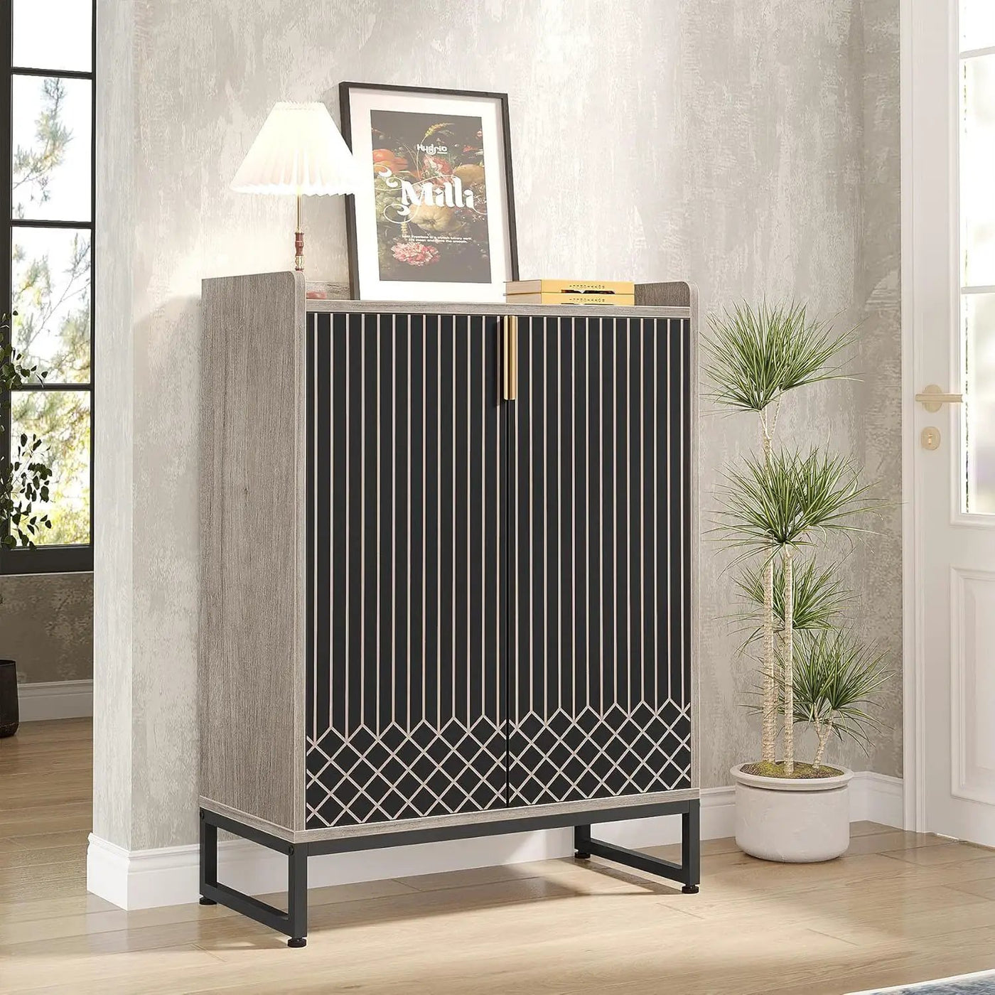 5 Tiers Shoe Storage Organizer With Doors by HouseOfZazla